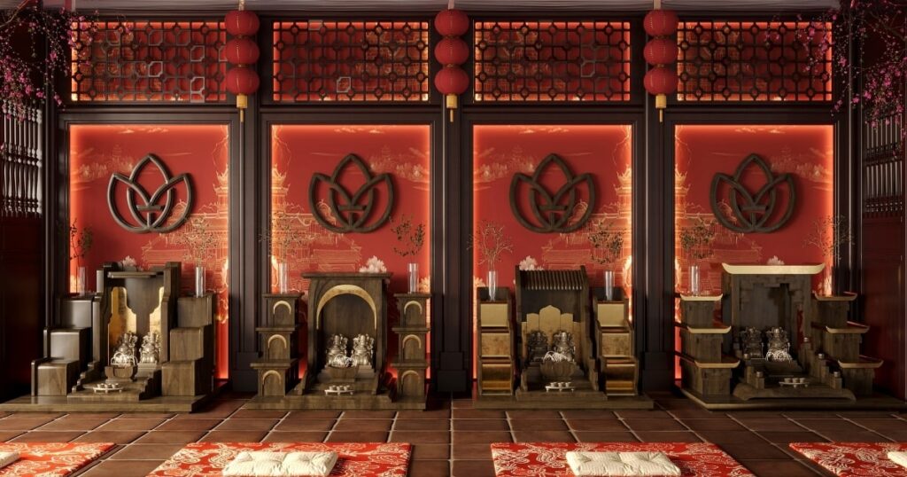 bàn thờ thần tài dát vàng