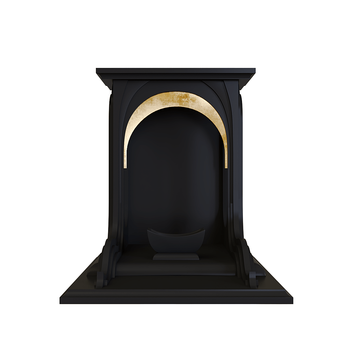 Bàn thờ thần tài dát vàng Nhật Quang màu đen huyền