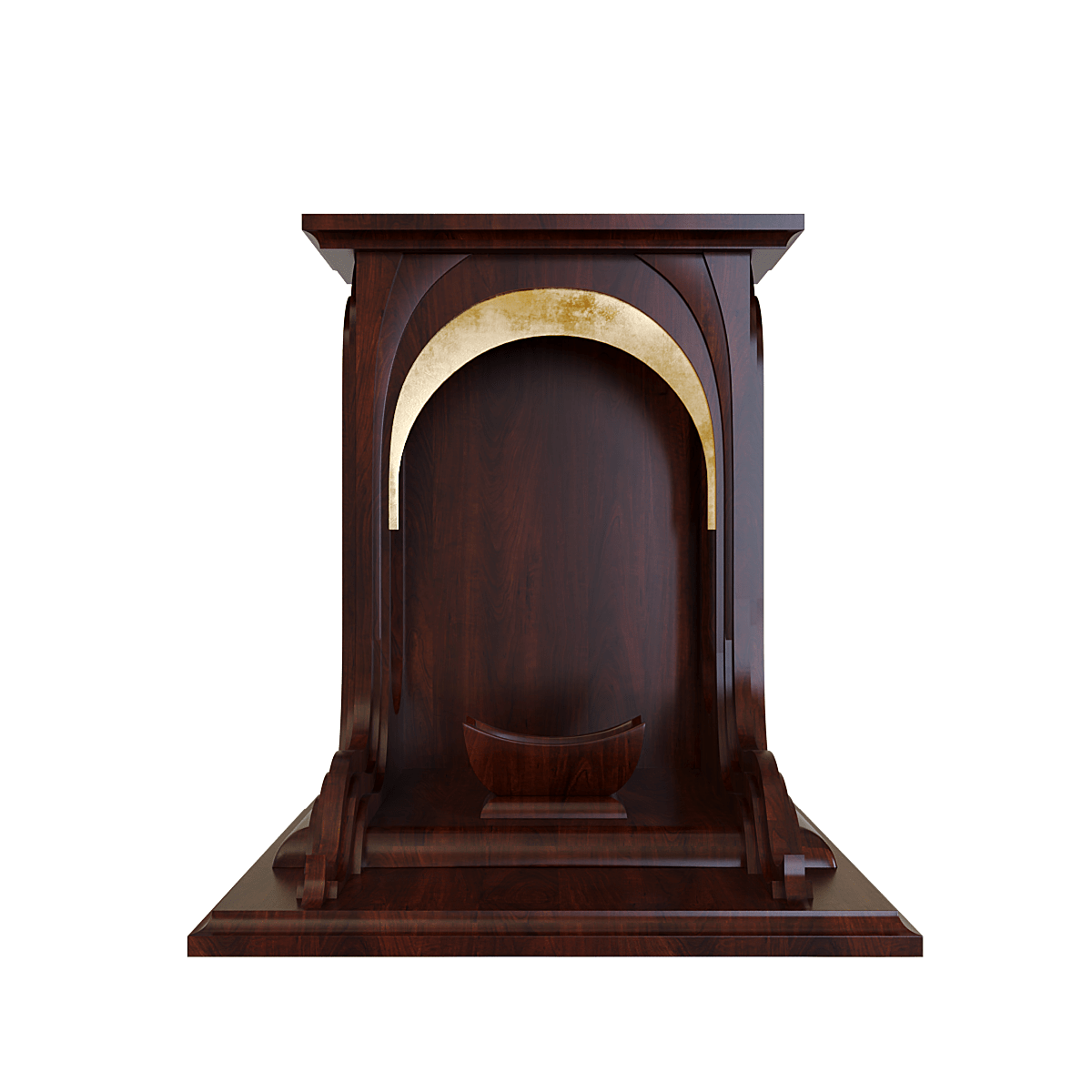 Bàn thờ thần tài dát vàng Nhật Quang màu nâu vang