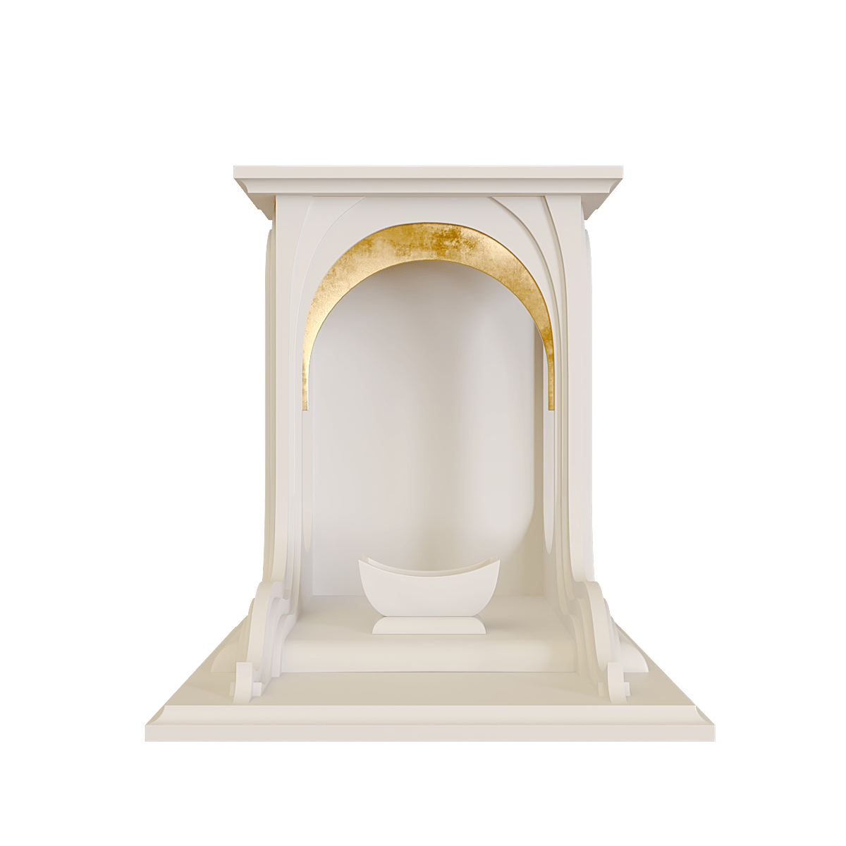 Bàn thờ thần tài dát vàng Nhật Quang màu trắng sứ