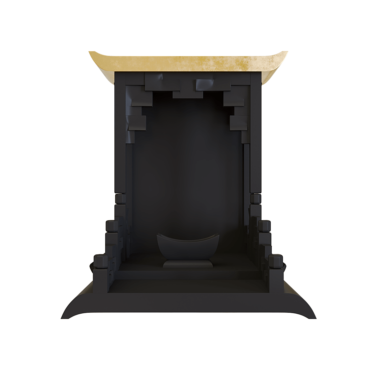 Bàn thờ thần tài dát vàng Thiên An màu đen huyền