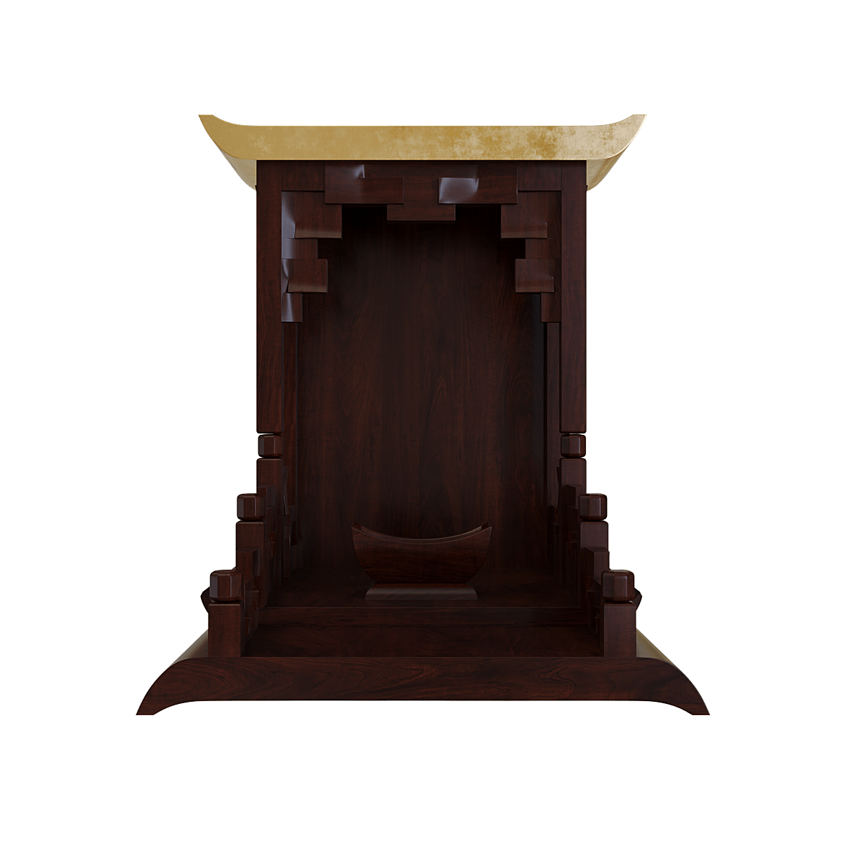 Bàn thờ thần tài dát vàng Thiên An màu nâu vang