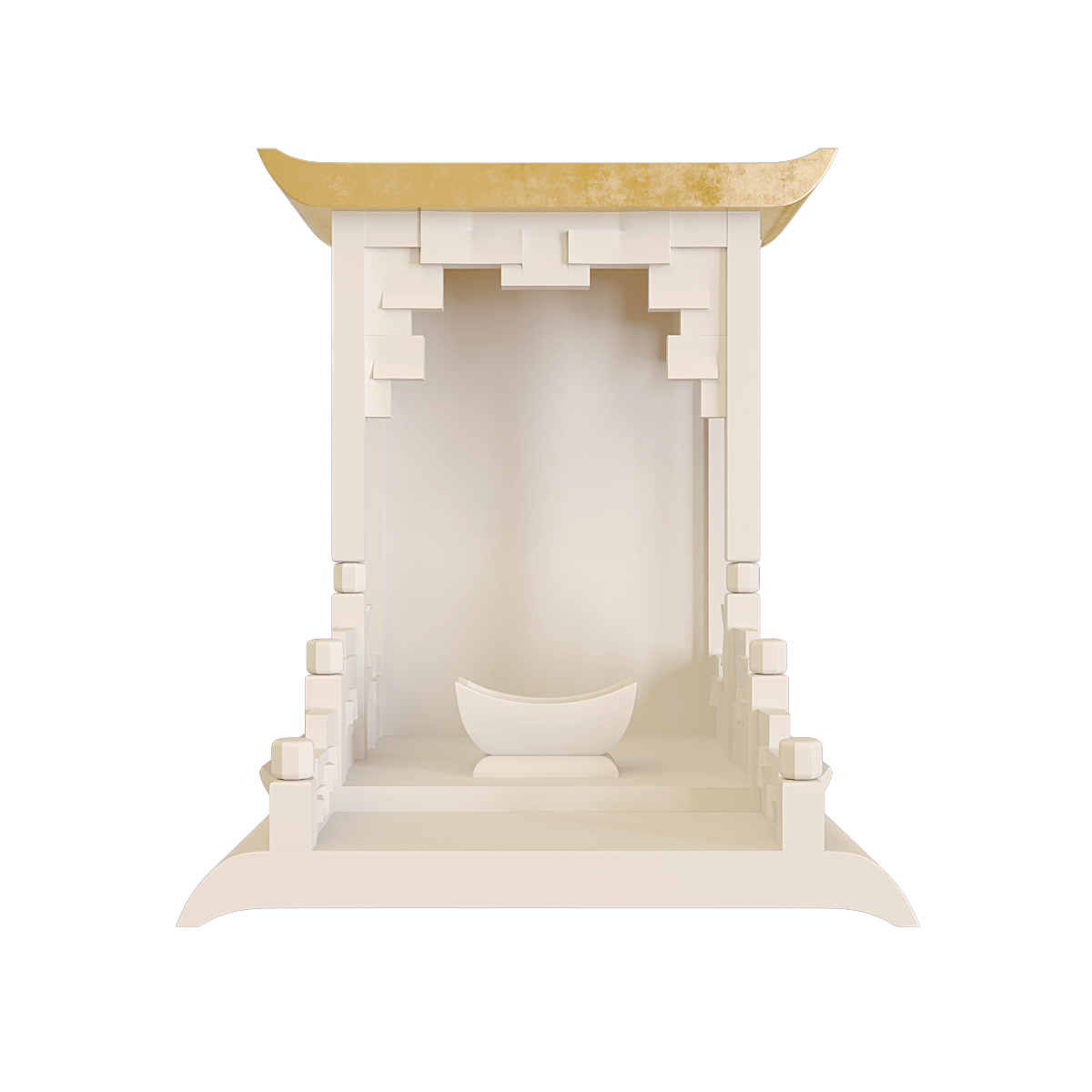 Bàn thờ thần tài dát vàng Thiên An màu trắng sứ