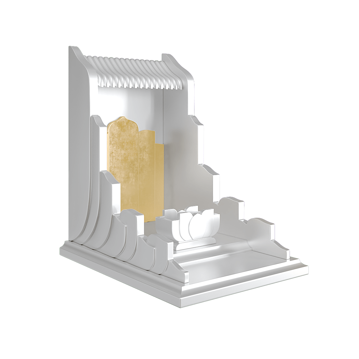 bàn thờ thần tài dát vàng vạnh liên màu bạch kim2