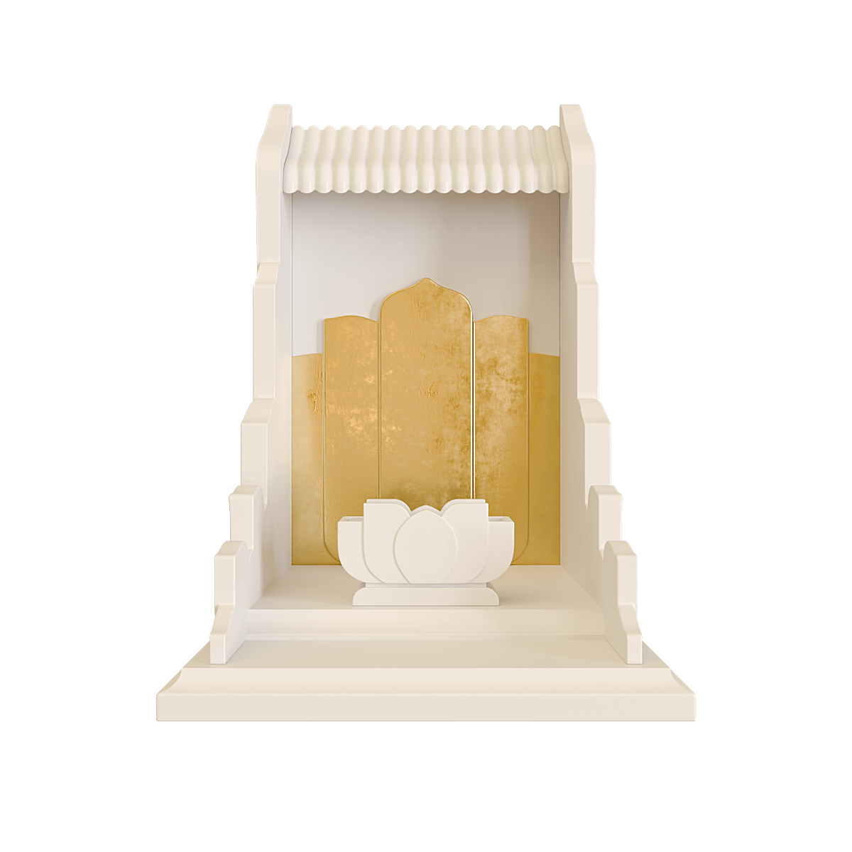 Bàn thờ thần tài dát vàng Vạn Liên màu trắng sứ 2