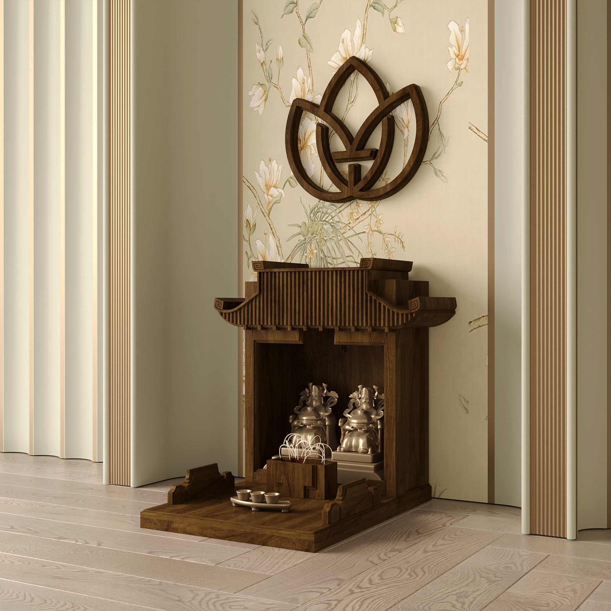 Mẫu bàn thờ thần tài mãn đường đẹp