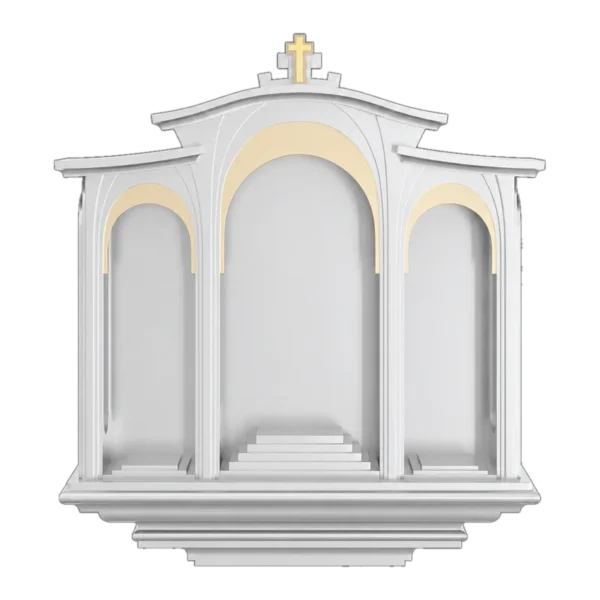 Bàn thờ Công giáo Hồng Phúc cỡ Đại màu Bạch Kim – chính diện